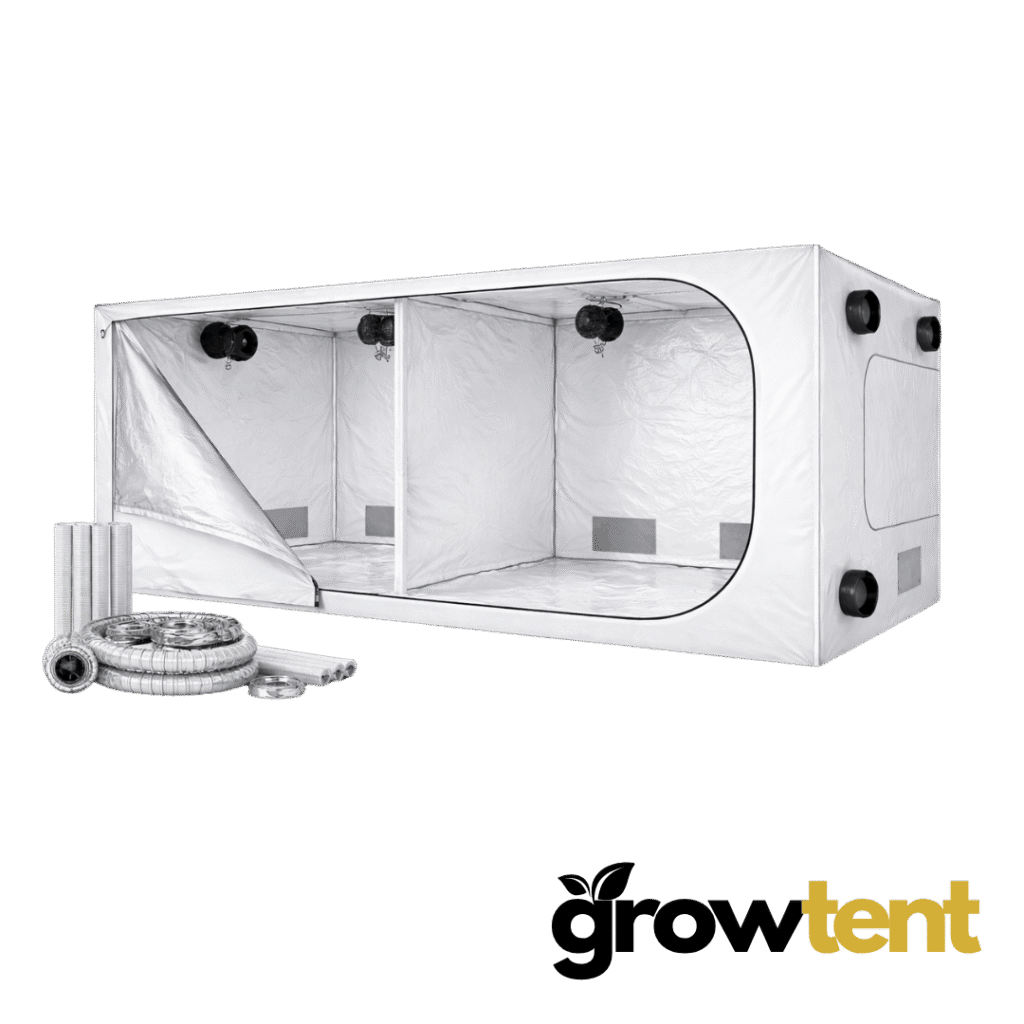 Odlings­tält 240x120x200 cm, 600D vitt, 19 mm stänger