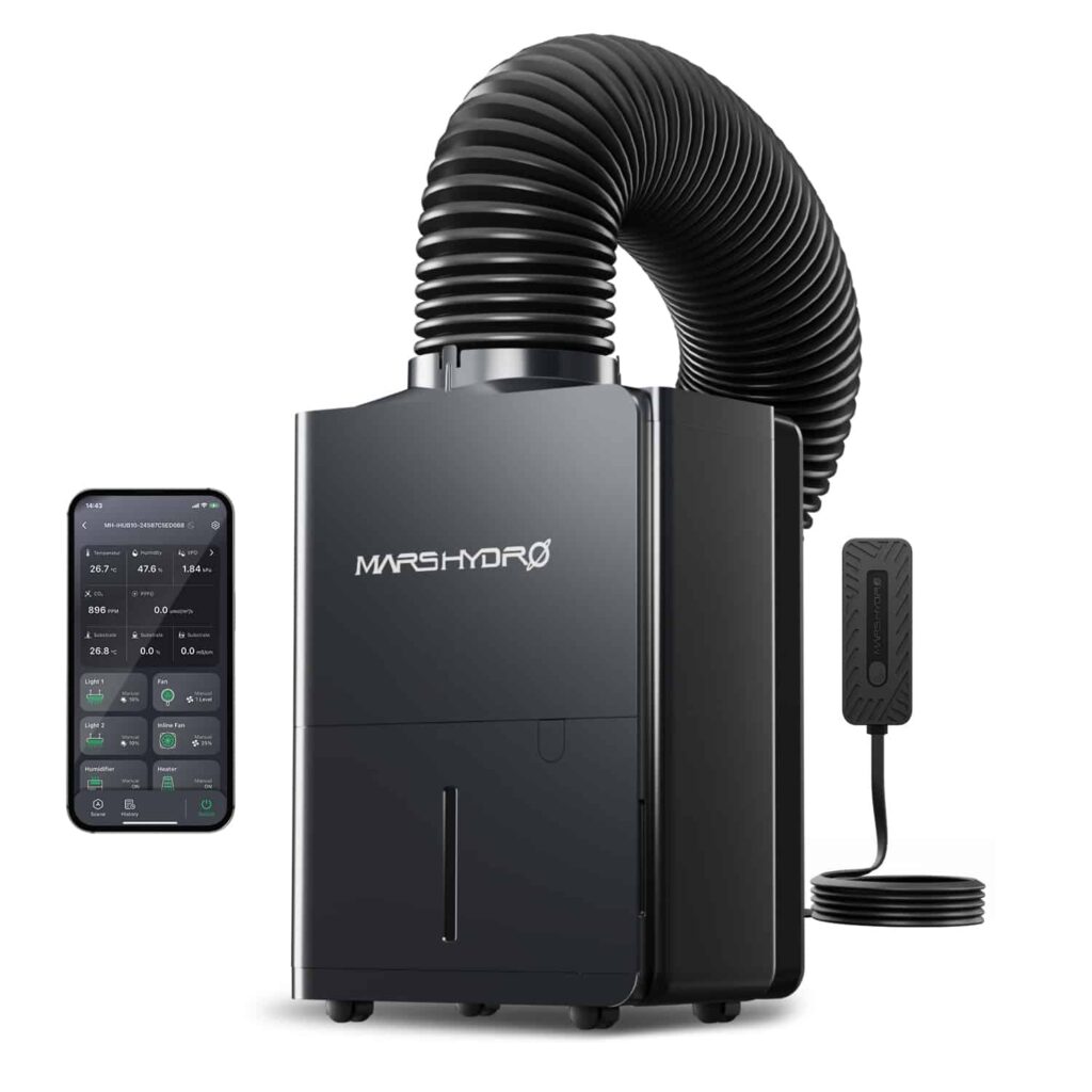 Mars Hydro Avfuktare för odlingstält – Smart klimatkontroll och recirkulation